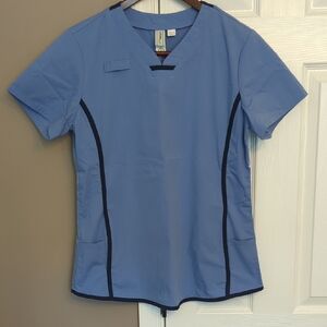 Urbane Sport Blue V-Neck Scrub Top Women's Size Medium
